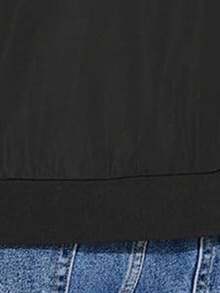 Men's Fashionable Printed Jacket, Casual Baseball Jacket, Lightweight Spring/Autumn Outerwear, Long Sleeve Zip-Up Baseball Collar Flight Jacket - Black - View 6