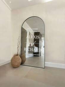 1pc- Custom Wedding Mirror Stickers, Welcome To Our Wedding Entrance Sign, Custom Vinyl Decal Sticker Mirror, Wedding Sign Decoration DIY Wedding Decal, Custom Mirror Engraving Decal Sticker, Wedding Items, Wedding Decoration - Multicolor - View 6