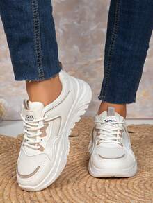 Neue Schnür-Lässig Sportschuhe, Weiche Sohle Chunky Sneaker, Leichte rutschfeste Laufschuhe - Verschiedenfarbig - Übersicht 6