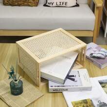 Wood Magazine Holder With Jute Rope HandlesHandcrafted Bamboo Toilet Roll Holder Wicker Magazine Storage Organizer For Bathroom Office And Desk Rectangle Natural 15" D X 6.9" W X 11.8" H. 0.58B0CJR85L6Q[Am]13W96