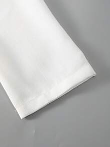 男士薄款立领拼接仿亚麻虎纹纽扣长袖抽绳双斜插口袋裤装 - 彩色 - 查看 9