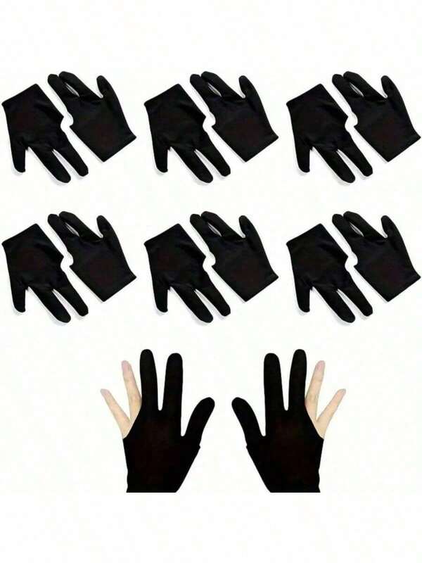 1 Pair Billiard Gloves, 3-Finger Billiard Gloves, Non-Slip Snooker Gloves, Suitable For Left And Right Hands, Adult Party Games Suitable For Holiday Parties, Game Rooms, Billiard Halls, Billiard Competitions