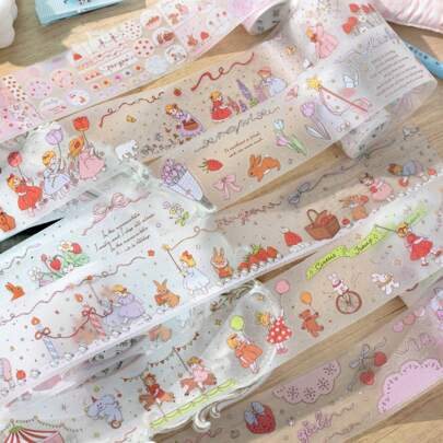 شريط قص رملي متلألئ من سلسلة صندوق الحلوى الحلم الجميل للفتاة الحلوة والحالمة، شريط لاصق بشكل خيمة يد قلب