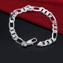 925 Sterling Silver 18K Gold Plated 8MM Sideways Bracelet For Women Men Party Gifts Wedding Fashion Jewelry - Gold - View 4