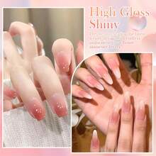MEET ACROSS 9 Colors Dotting Gel Nail Polish Set, Includes 3 Nail Art Pens, 8 Sponge Blocks, Nude Pink Tie Dye Gel, High Pigment Semi-Solid Nail Polish Gel For Gradient Nails, Nail Art Design And Nail Salon - 彩色 - 查看 8