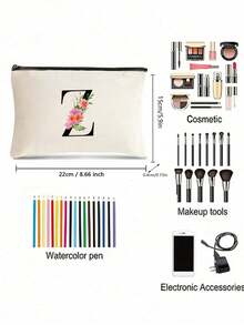 Name Initials A-Y Letter Pattern Tote Bag,Crossbody Bags For Women,Lightweight Casual Minimalist Large Capacity Top Handle Bag Double Handle For Teen Girls Women College Students,Rookies & White-Collar Workers Perfect For Office,College,Work ,Business,Commute,Outdoors, Travel, Outings. - Multicolor - View 7