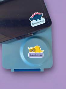 45/90 件商品、定制可爱恐龙标签、适用于洗碗机的可爱标签、可爱标签、带有姓名的个性化姓名标签、学校礼物、学校必备文具、水瓶贴纸、午餐盒贴纸、朋友礼物、学校用品、返校 - 彩色 - 查看 5