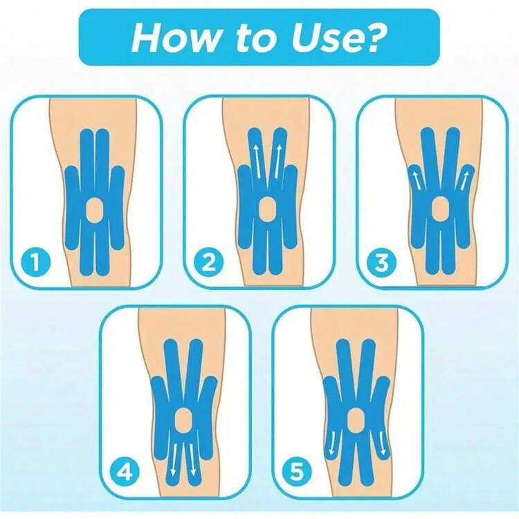 3/5/片/运动机能贴，肌肉支撑粘性弹性运动贴，膝盖、肩膀、脚踝治疗恢复， - 彩色 - 查看 7