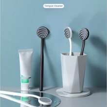 1 pezzo Raschietto per lingua in silicone, strumento per la cura orale per una pulizia profonda per adulti, spazzola portatile per la pulizia della lingua, per rimuovere il cattivo odore e pulire il respiro, design ergonomico a forma di mano, ideale per i viaggi in famiglia.