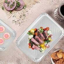 10 Stücke Silber Kuchentabletts, schwere, wegwerfbare rechteckige Pappe mit fettabweisender Beschichtung, verstärkte Basis Papier Kuchenböden für elegante Dessert-Tisch-Servierpartys, Cupcake-Präsentation, Geburtstags-Party, Hochzeit