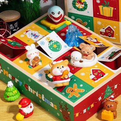 Calendário do Advento de Natal com 24 compartimentos, caixa surpresa, diversão faça você mesmo