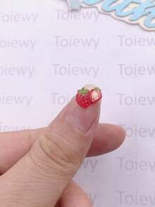 20pcs Resin Colorful Cute Mini Strawberry Fruits Art Flat Back Rhinestone Scrapbook DIY Jewelry Crafts Accessories Decor - 3 - View 2