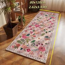Entreemat met bloemenmotief in Boheemse stijl - antislip, waterabsorberend, binnen- en buitengebruik, decoratie voor entree, slaapkamer, keuken, gang, machinewasbaar, 61 x 180 cm