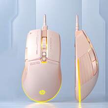 HP G210 Professional Gaming Mouse Macro Programmable Buttons High Precision Optical Sensor Ergonomic Grip Durable Microswitch Game Tool Pink Quiet - Pink Mute - View 1