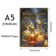 24 دفتر دواء عشبي شفائي، دفتر يومية أعشاب سحرية، مناسب لممارسة الطقوس، شفاء الطاقة، صيغة طبيعية يدوية، صفحات داخلية ملونة بالكامل، مناسب للتصنيف والتسجيل، قم بإنشاء دليل الأعشاب الخاص بك