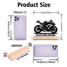 Fashion Personalized Custom Motorcycle Silhouette Custom Biker & Car & Halloween Pumpkin Metal Art With Wooden Base Tabletop Decoration Unique Personalized Gift For Men - Perfect For Home, Office, Cafe Decor - Ideal For Valentine's Day, Christmas, New Year, Thanksgiving Home Decor And Accessories Halloween Decorations Christmas Gifts,Souvenirs,Reusable,Adorable,High-Quality,Elegant Living,Artful Living