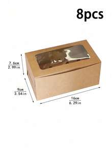 4pcs/8pcs 2/4/6/8/12 Cupcake Boxes With Clear Window, Muffin Cups, Pastry, Dessert, Afternoon Tea, Mousse Cake, Bakery Packaging - Multicolor - View 25