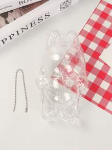 1 个小雕像保护套，包括站立和坐姿，透明悬挂/储物盒，带钥匙扣 - 适用于时尚乙烯基保护套、情人节/圣诞节礼物（不含娃娃）