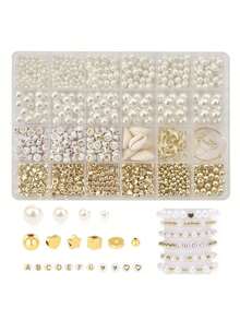 1 Set Beach Bracelet Making Kit, Beach Themed Bracelet Making Kit Conch Turtle Letter Heart Shape Beads DIY Jewelry Making Kit Art Craft Supplies For Women