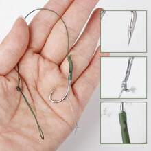 FTK 22cm 6pcs Leader Carp Fishing Hooks Hair Equipment With Line 30-60lb 2/4/6/8 # Europe Feeder Group Carp Hook Accessories