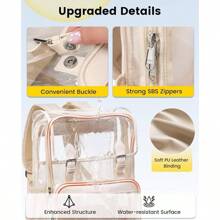 Vorspack Heavy Duty Clear Backpack  Large See Through Bookbag Transparent Backpacks For College, Work, Travel  Apricot