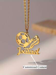 Collar con colgante personalizado inspirado en el fútbol - Regalo adecuado para amantes del fútbol, niños y niñas, regalo de graduación, regalo de regreso a la escuela, moda de regreso a la escuela - Multicolor - Ver 1