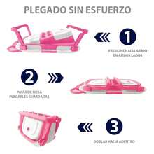 Bañera Plegable Para Bebe Con Detector de Temperatura Con Alfombra - Rosa - Ver 5