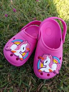 Sandalia chinelo babuche infantil feminina enborrachado com unicornio - Pink - Visão 2