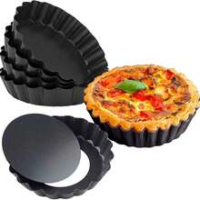 10pcs,Removable Bottom CakeMold, Pie Mold, Egg Tart Mold, DessertMold, Muffin Mold, Suitable For Pie,Baking,Cheesecake,Desser - Multicolor - View 1
