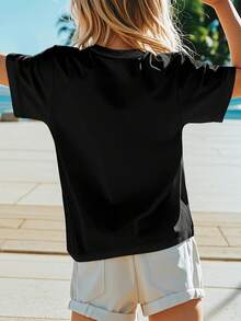 Graphic Banana Retro American Flag Dabbing Banana Enthusiasts Fun Aesthetics Graphic Children's T-Shirt Popular Children's T-Shirt Street Clothing Top T-Shirt - 黑色 - 查看 4