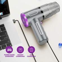Easypie Selection 1 pièce Aspirateur de voiture sans fil rechargeable avec double filtre, aspiration puissante, portable, à main, mini souffleur de poussière pour la maison et l'automobile, batterie 2000 mAh