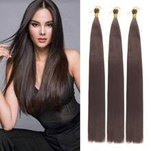 3pcs Bone Gradient Straight Synthetic Crochet Braiding Hair Bulk 28inch Pre Stretched Braiding Hair Extensions Crochet BoxBraids Hair 613 Brown Blonde - Multicolor - View 14