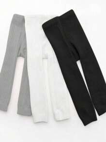 儿童时尚保暖紧身打底裤，针织纯色踩脚裤，适合舞蹈/运动，男女童、婴幼儿均可穿着，秋冬季适用。