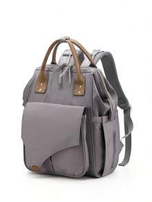 1 件多功能大容量妈咪包，轻便时尚尿布包可挂在婴儿车上