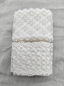 1碼米色蕾絲用於針線活DIY 蕾絲和刺繡裝飾用於縫紉材料自製蝴蝶結髮飾 - 米色 - 查看 8
