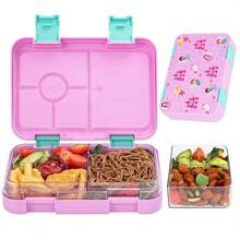 Yocity 1pc Solid Color Or Printed Detachable Bento Box, Lunch Box, Divided Lunch Box, Suitable For Picnic, Cafeteria, Kitchen Organization, Kitchen Accessories, Suitable For Work And Travel (Stickers Sold Separately) - Multicolor - View 15