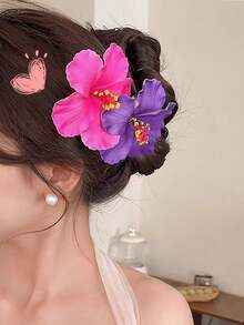 10 Piezas de Pinzas para el cabello con Flores Hawaianas de colores aleatorios, Pinzas para el cabello con Flores Artificiales de Mujer, Pinzas con Flores de Plumeria, Adecuado para Fiestas en la Playa, Fiestas de Verano Tropicales, Accesorios para el Cabello, Regalos para Bodas, Regalos para el Día de la Madre, Regalos para Niñas - Multicolor - Ver 4