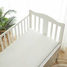 1 tấm ga trải giường cũi trẻ em, chất liệu mềm mại và thân thiện với da, phù hợp với trẻ sơ sinh, dễ giặt và không bị xê dịch, vừa với nệm cũi trẻ em tiêu chuẩn có kích thước 130*70cm - Nhiều màu - Xem 9