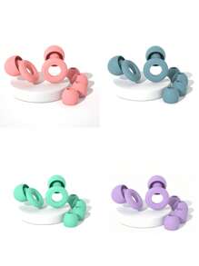 6 Sets - Reusable Silicone Earplugs For Sleeping And Swimming - 35dB Noise Reduction, With 2 Pairs Of Ear Caps, Suitable For Snoring, Studying, Concerts And Hearing Protection