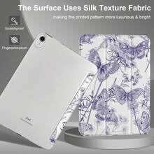 Purple Dreamy Butterfly Pattern Tablet Protective Case,Compatible With Apple IPad 9.7/10.2/10.5/10.9/12.9/Pro/Mini,10th/11th Gen, Air 11inch, Compatible With Samsung Galaxy Tab S6 Lite 10.4 Inch,Soft Anti-Fall Protection,Smart Stand/Automatic Wake Up/Sleep - iPad 保護套紫蝴蝶 - 查看 4