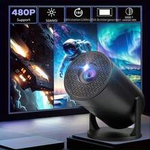 4K WiFi Mini Projector With Auto Keystone Correction, Remote Control, 180° Rotation, Portable Smart Home & Outdoor Video Projector