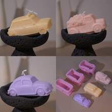 1-3pcs Multi-Style Silicone Candle Molds, Rose, Pickup Truck, Car, Sports Car Shaped Plaster, Resin, Cement Crafting Tools, Scented Candle Making Kit, Home Decor, Party & Holiday Gifts - Pink - View 8