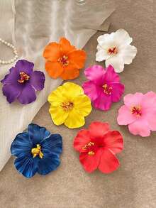 10 Piezas de Pinzas para el cabello con Flores Hawaianas de colores aleatorios, Pinzas para el cabello con Flores Artificiales de Mujer, Pinzas con Flores de Plumeria, Adecuado para Fiestas en la Playa, Fiestas de Verano Tropicales, Accesorios para el Cabello, Regalos para Bodas, Regalos para el Día de la Madre, Regalos para Niñas - Multicolor - Ver 3