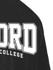 Men's Fashionable Printed Jacket, Casual Baseball Jacket, Lightweight Spring/Autumn Outerwear, Long Sleeve Zip-Up Baseball Collar Flight Jacket - Black - View 4