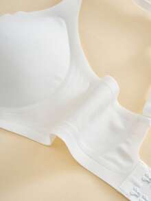 Sharicca Women's Seamless Solid Color Jelly Bra, Casual Comfortable Wireless  Push Up No Show Bra, Adjustable Straps Bralette - 白色 - 查看 4