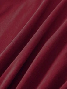 Camiseta Mujer Ciruela Estampado Primavera Verano Casual Suelta Cuello Redondo Manga Corta - Burdeos - Ver 4