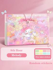 1pc Cartoon Sanrio Character File Folder, 8-Layer Large Capacity A4 Document Organizer, Elementary Student Paper Holder, Transparent Insert Page Data Bag, High-Quality Children File Folder - Multicolor - View 9