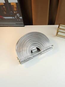 面条元素手提包，饺子形女士斜挎包，马鞍包 - 銀色 - 查看 3