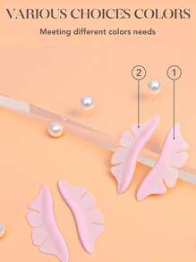 1 Pair/2pcs Purple Petal Silicone Eyelash Pad, Eyelash Extension Pad, Eyelash Pad, Eyelash Extension Pad, Eyelash Patch - Pink - View 4