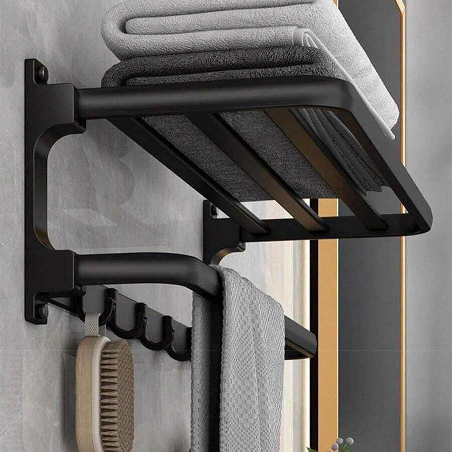 Bathroom Towel Racks - BlackWhite - View 1